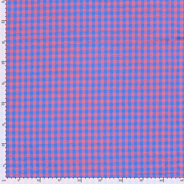 Seersucker fabric Checks Multicolor