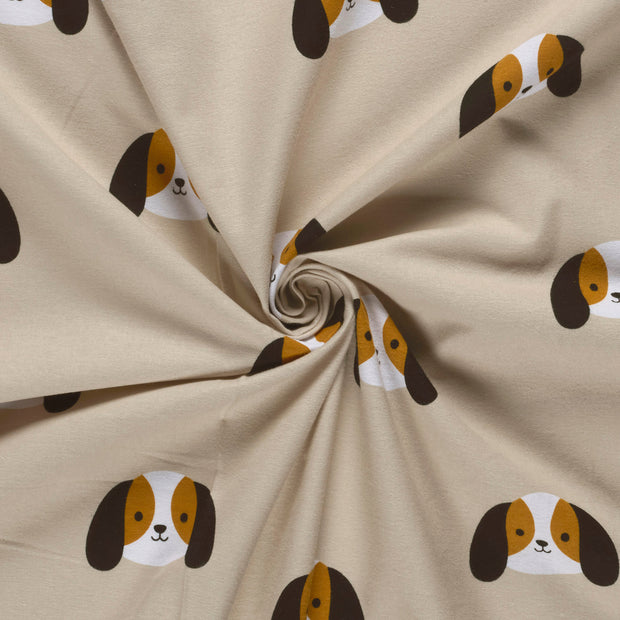 Flannel fabric Beige printed 