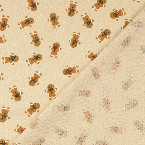 Canvas fabric Off White printed 