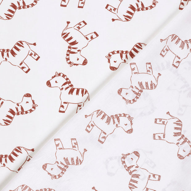 Cotton Poplin fabric Zebras printed 