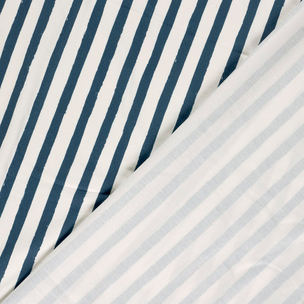 French Terry GOTS organic fabric Stripes digital printed 
