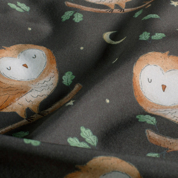 Softshell fabric Owls Indigo