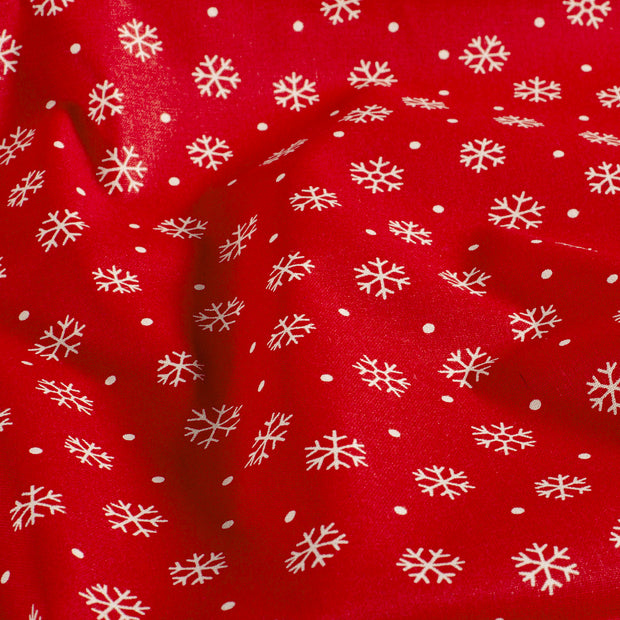 Cotton Poplin fabric Christmas Red