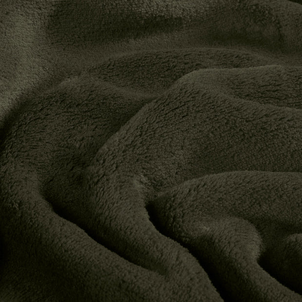 Coral Fleece fabric Unicolour Khaki Green