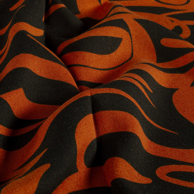 Viscose Twill fabric Abstract Brique