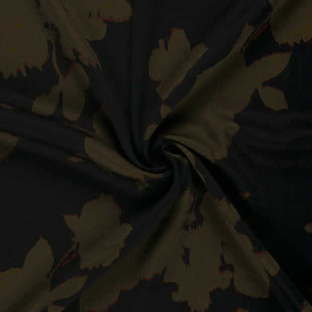 Viscose Satin fabric Taupe Grey printed 