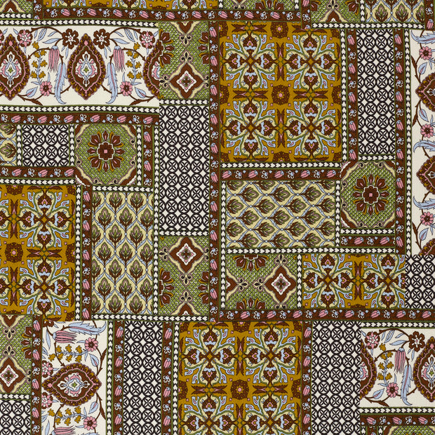 Viscose Satin fabric Khaki Green shiny 