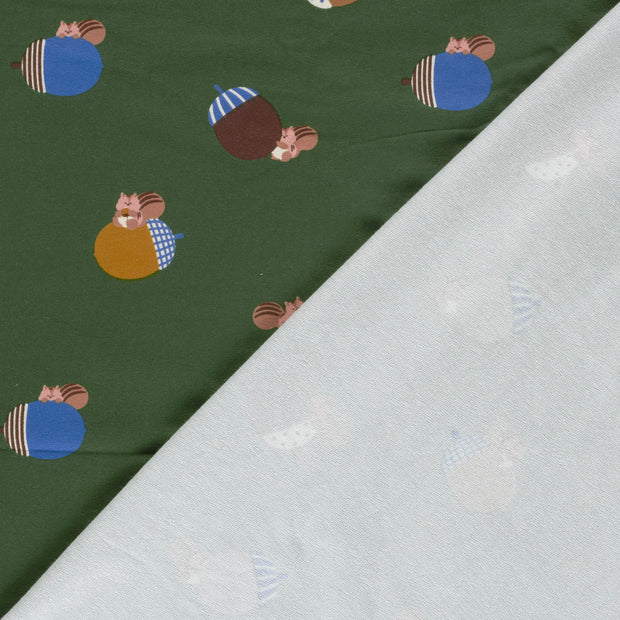 French Terry fabric Squirrel brushed and digital printed 