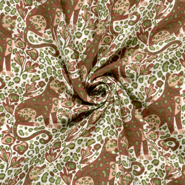 Muslin fabric Off White printed 