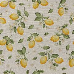 Linen Look digital printed Fruits Yellow