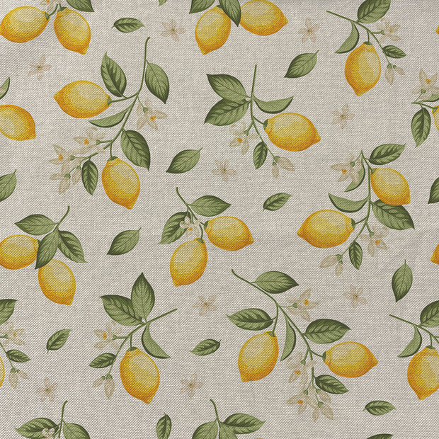 Linen Look fabric Fruits Yellow