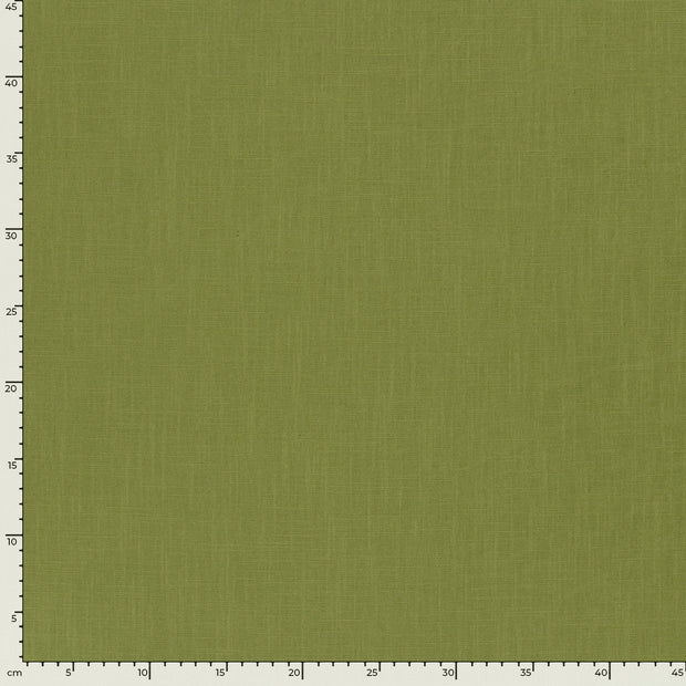 Linen fabric Unicolour Olive Green
