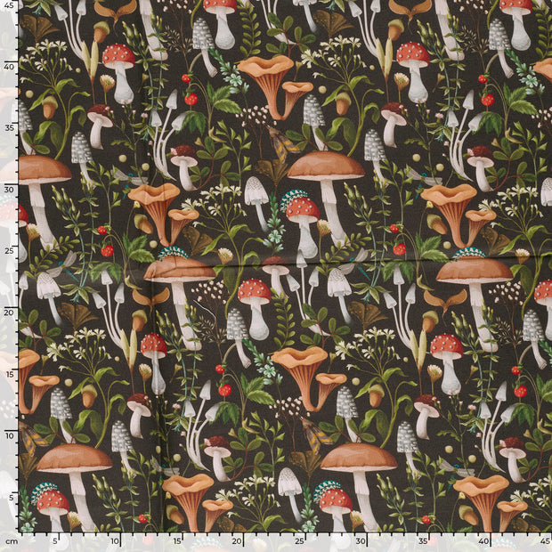 Panama tissu champignons Noir