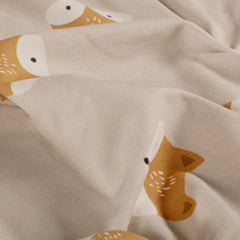 French Terry digital printed Foxes Beige