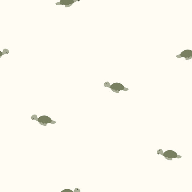 Jersey fabric Turtles Off White