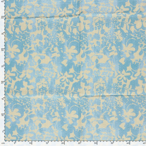  tela Flores Azul claro