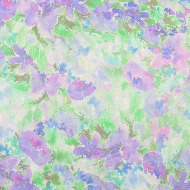 Voile fabric Flowers Multicolor