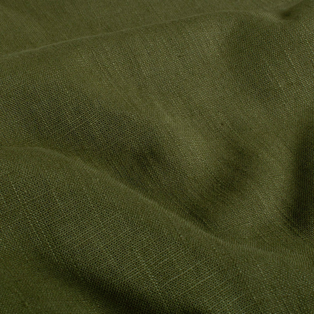 Linen fabric Unicolour Khaki Green
