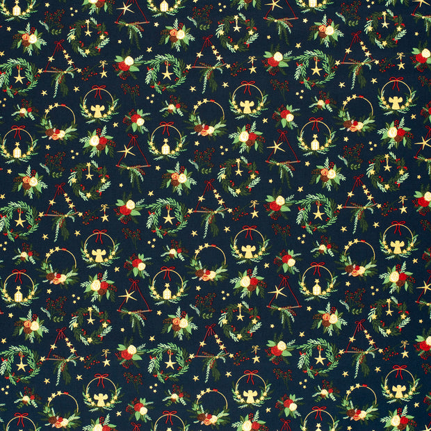 Cotton Poplin fabric Navy 