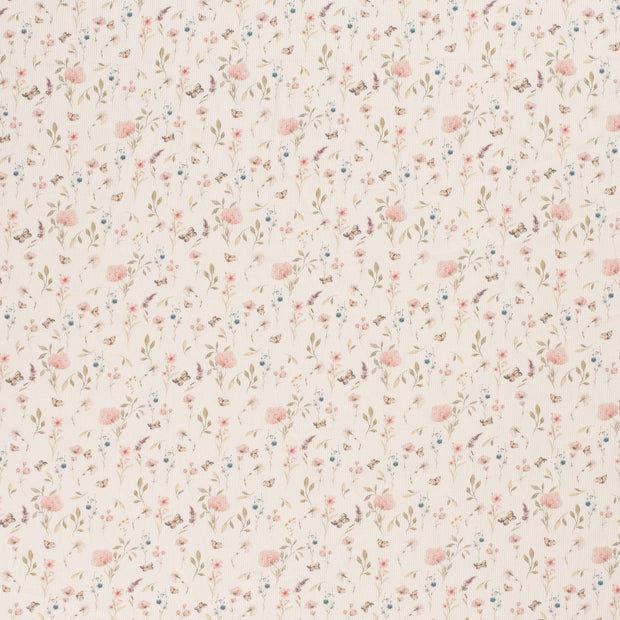 Rib Jersey fabric Off White matte 