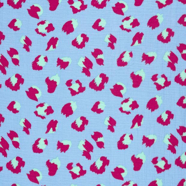 Muslin fabric Ice Blue matte 