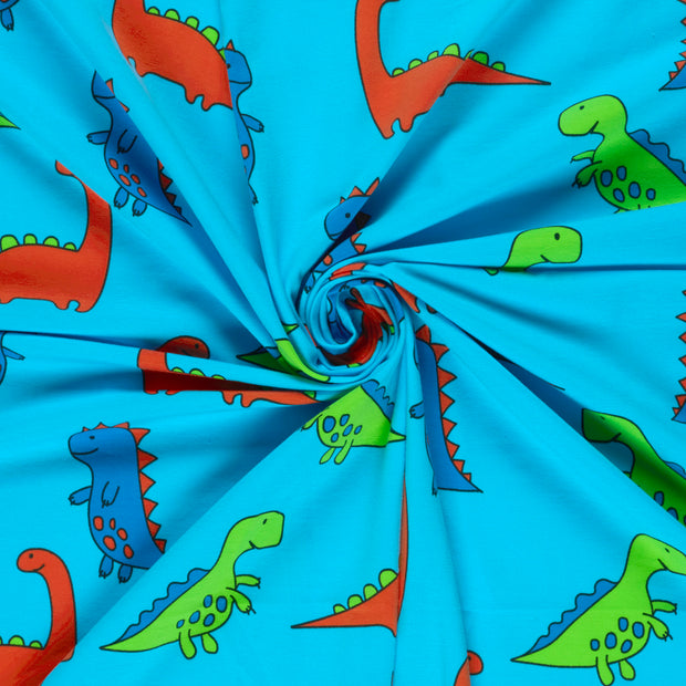 Jersey fabric Aqua printed 