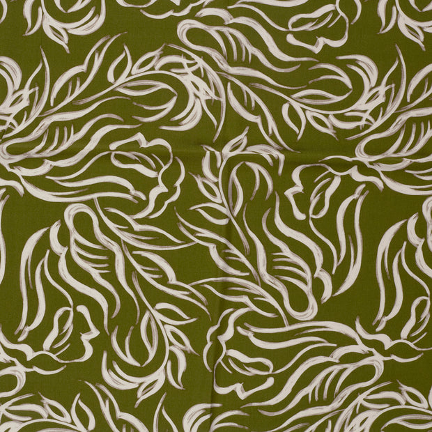 Viscose Twill fabric Khaki Green matte 