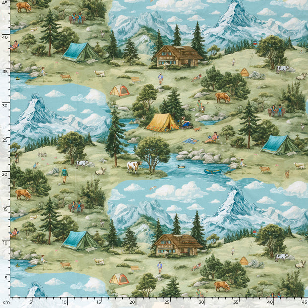 Jersey fabric Aqua Multicolor
