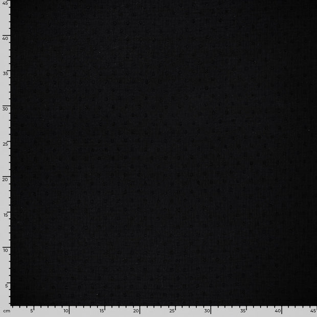 Muslin fabric Dots Black