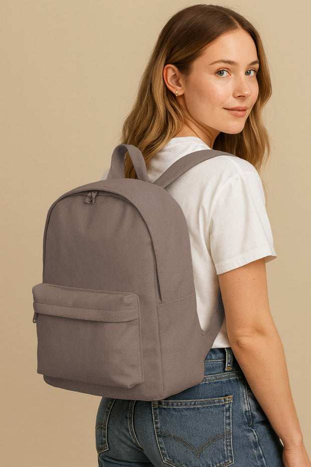 Canvas fabric Unicolour Taupe Grey
