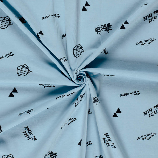Jersey fabric Baby Blue printed 