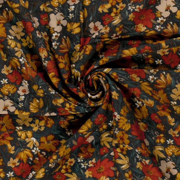 Viscose Nylon Ottoman stof Brique bedrukt 