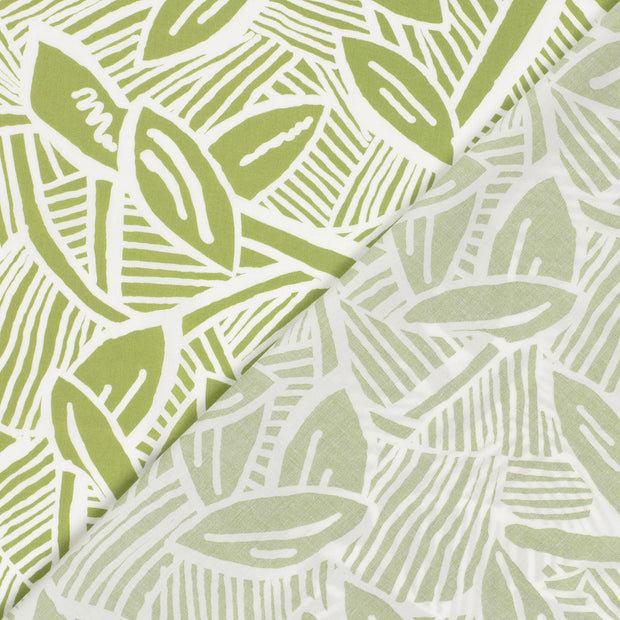 Cotton Satin fabric Leaves printed 
