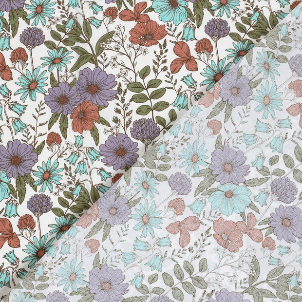 Cotton Poplin fabric Flowers printed 