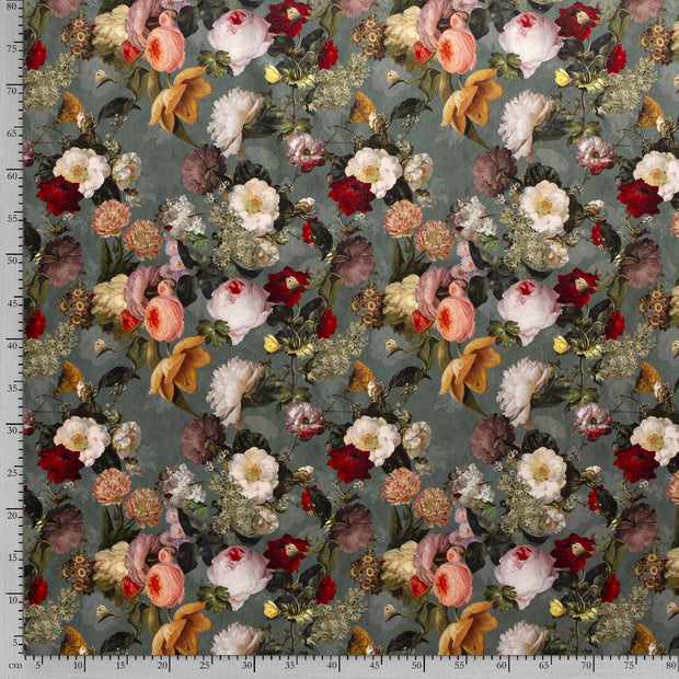 Velvet fabric Mint digital printed 