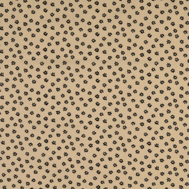 Cretonne fabric Flowers Black