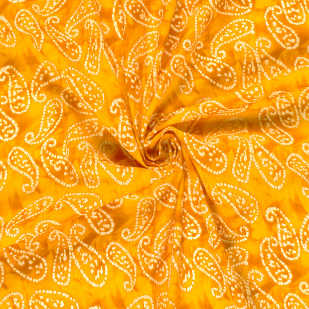 Voile fabric Yellow printed 