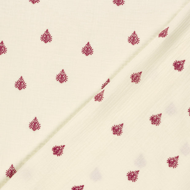 Muslin fabric Ornaments embroidered 