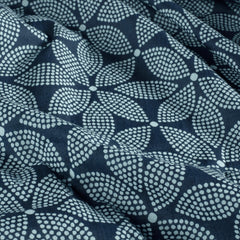 Voile printed Flowers Indigo