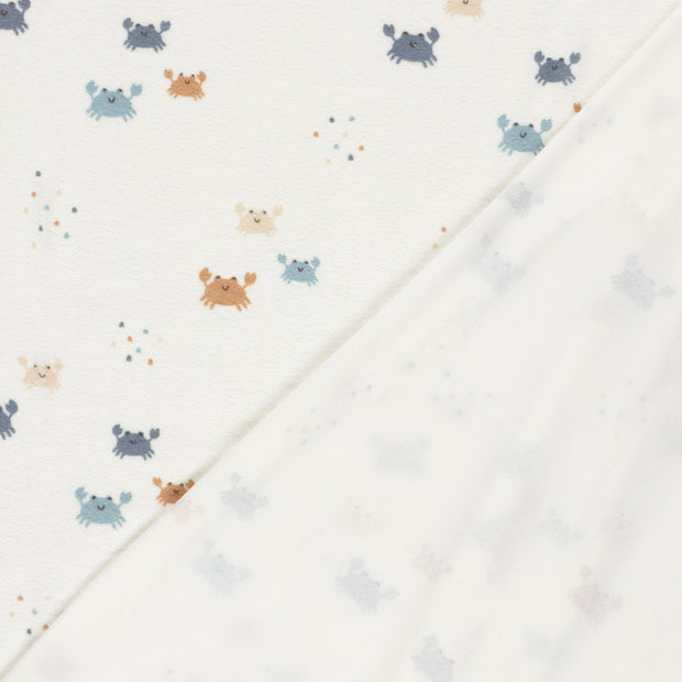 Stretch terry fabric Crabs printed 