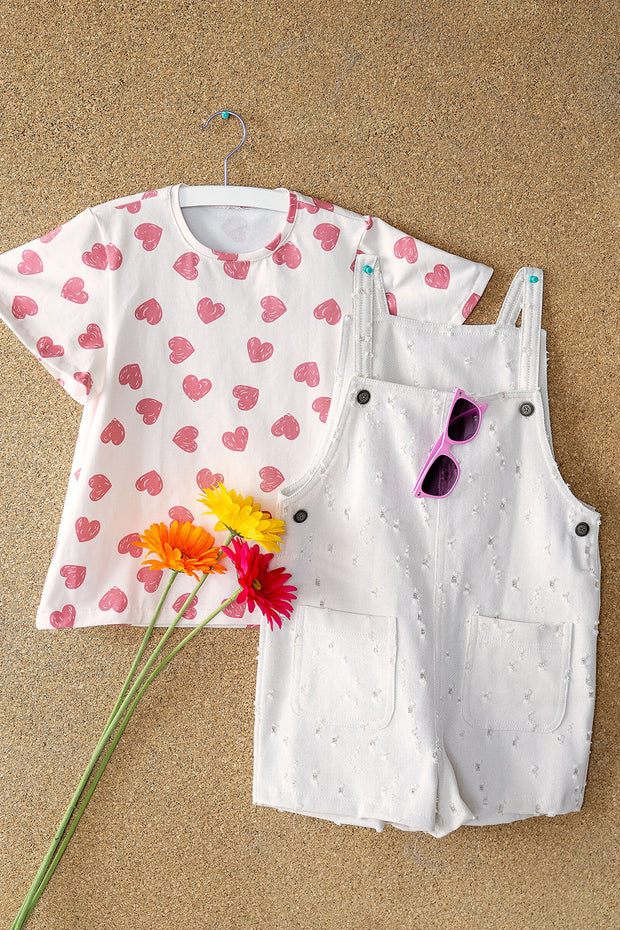 Jersey fabric Hearts Nude