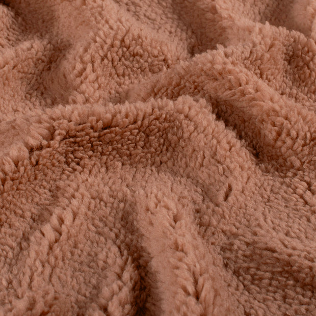 Sherpa Fleece fabrik Uni Muskatnuss