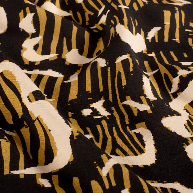 Viscose Poplin fabric Abstract Black
