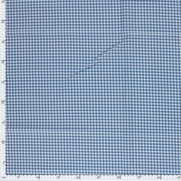 Cretonne fabric Checks Indigo