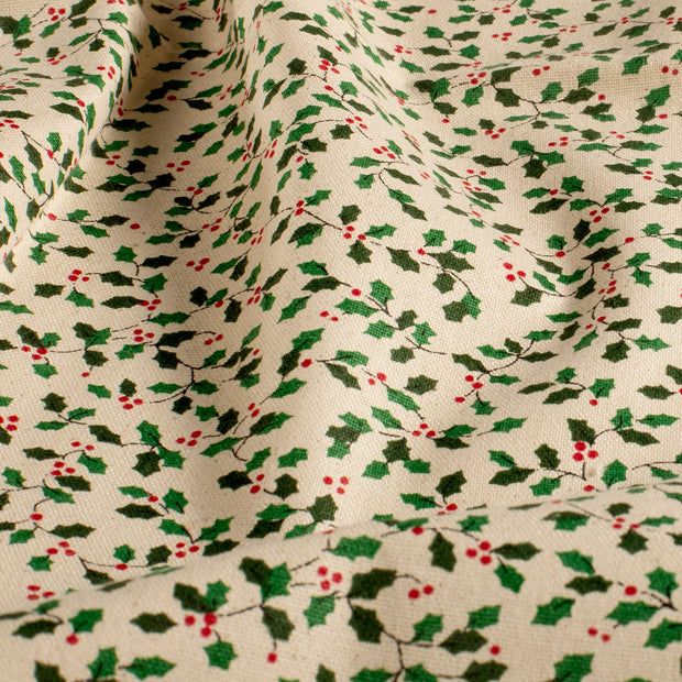 Canvas fabric Christmas Off White