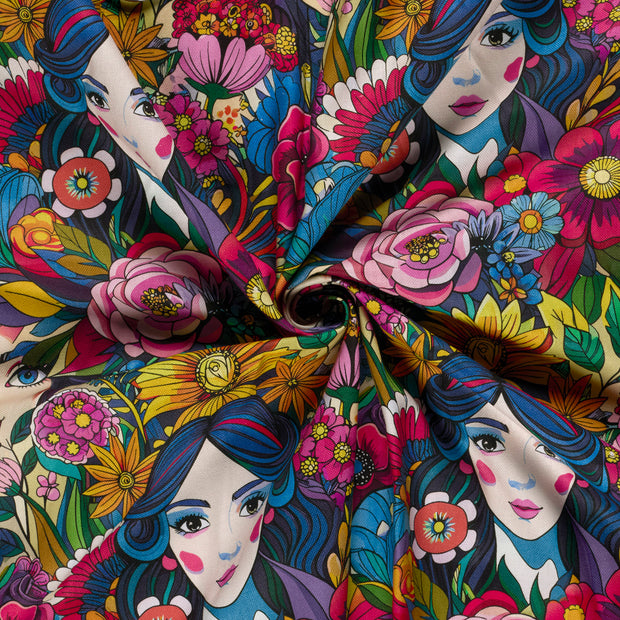 Panama fabric Multicolor digital printed 