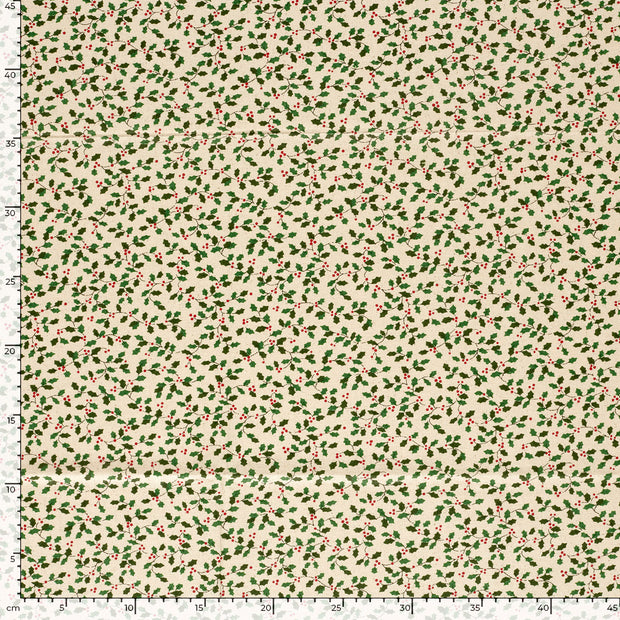 Canvas fabric Christmas Off White