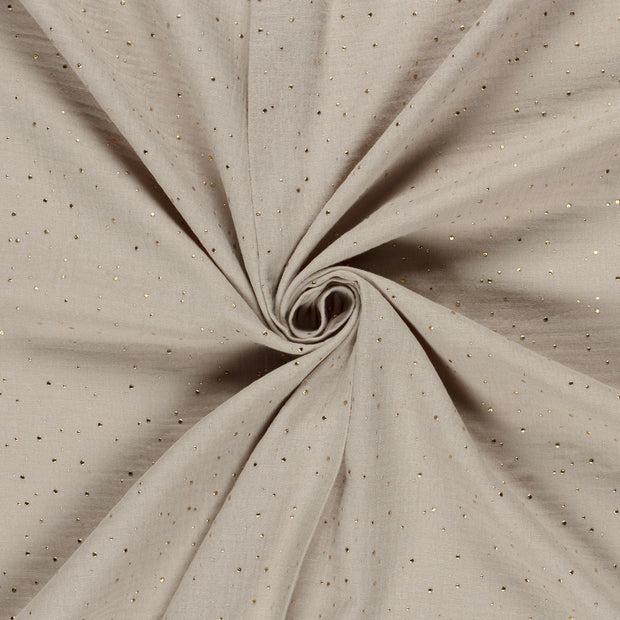 Musselin fabrik Beige dew drops 