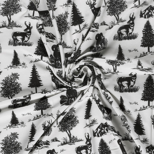 Jersey fabric Off White digital printed 