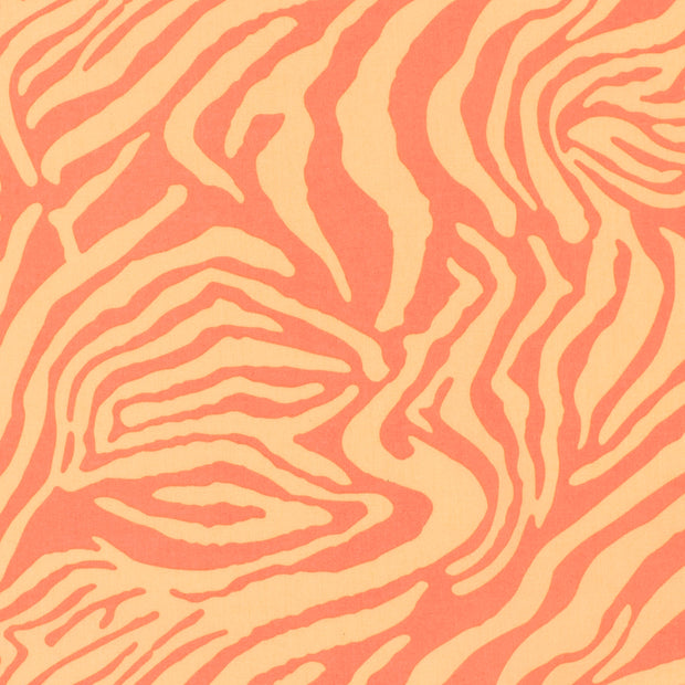 Cotton Satin fabric Stripes Salmon